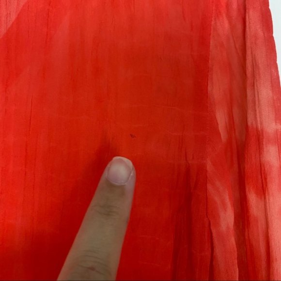 Bebe Pink Orange Tie Dye Beaded Blouse Large - Picture 6 of 7